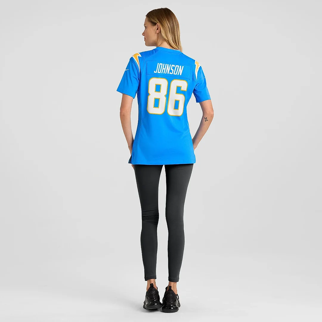 Zennovawear Women's Los Angeles Chargers Cornelius Johnson Powder Blue Game Jersey