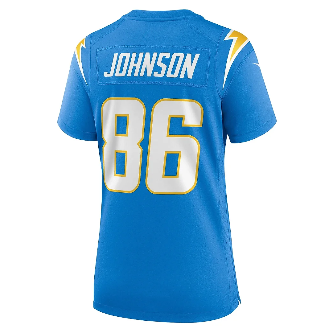 Zennovawear Women's Los Angeles Chargers Cornelius Johnson Powder Blue Game Jersey