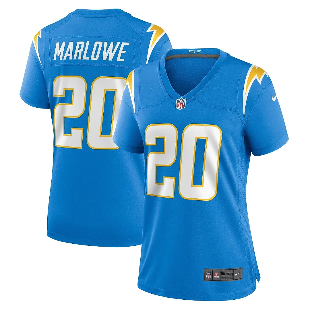 Zennovawear Women's Los Angeles Chargers Dean Marlowe Powder Blue Team Game Jersey