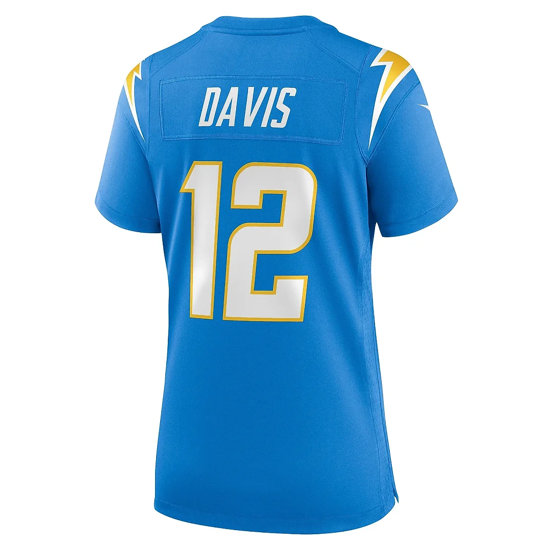 Zennovawear Women's Los Angeles Chargers Derius Davis Powder Blue Team Game Jersey