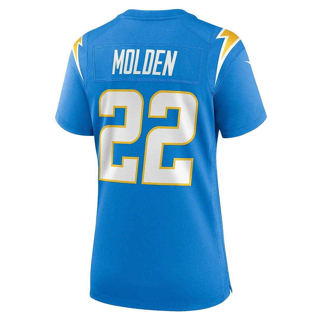 Zennovawear Women's Los Angeles Chargers Elijah Molden Powder Blue Game Jersey