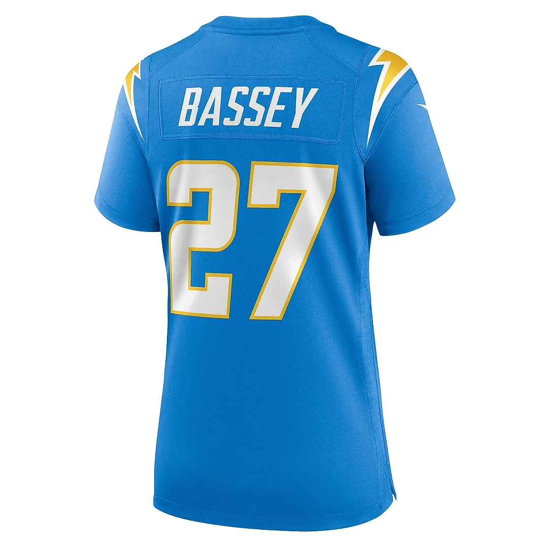 Zennovawear Women's Los Angeles Chargers Essang Bassey Powder Blue Game Jersey