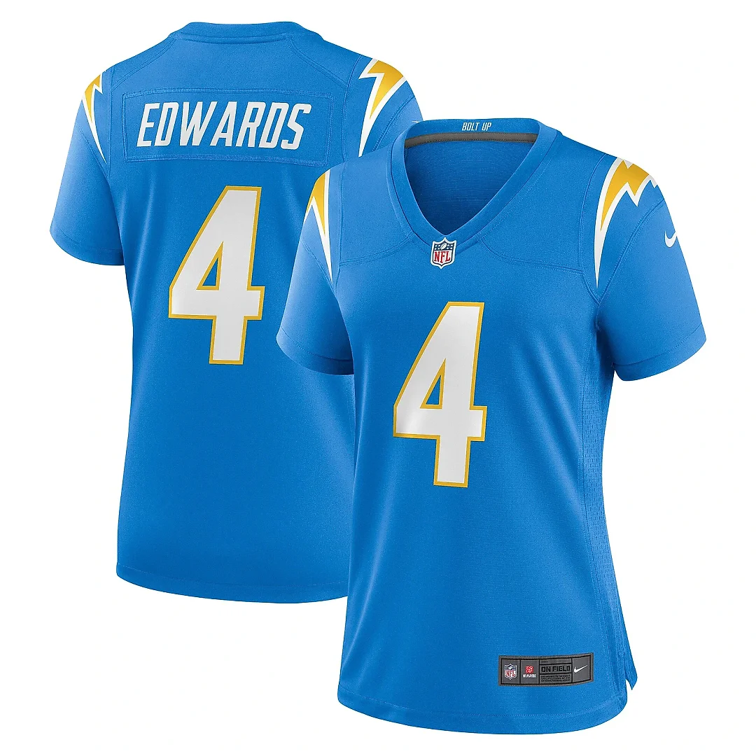 Zennovawear Women's Los Angeles Chargers Gus Edwards Powder Blue Game Jersey