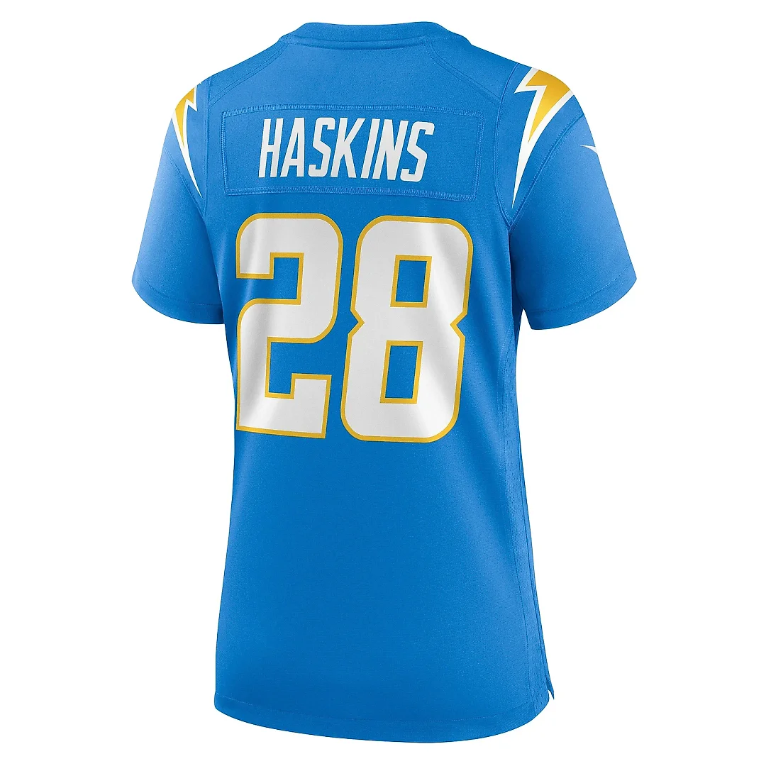 Zennovawear Women's Los Angeles Chargers Hassan Haskins Powder Blue Game Jersey