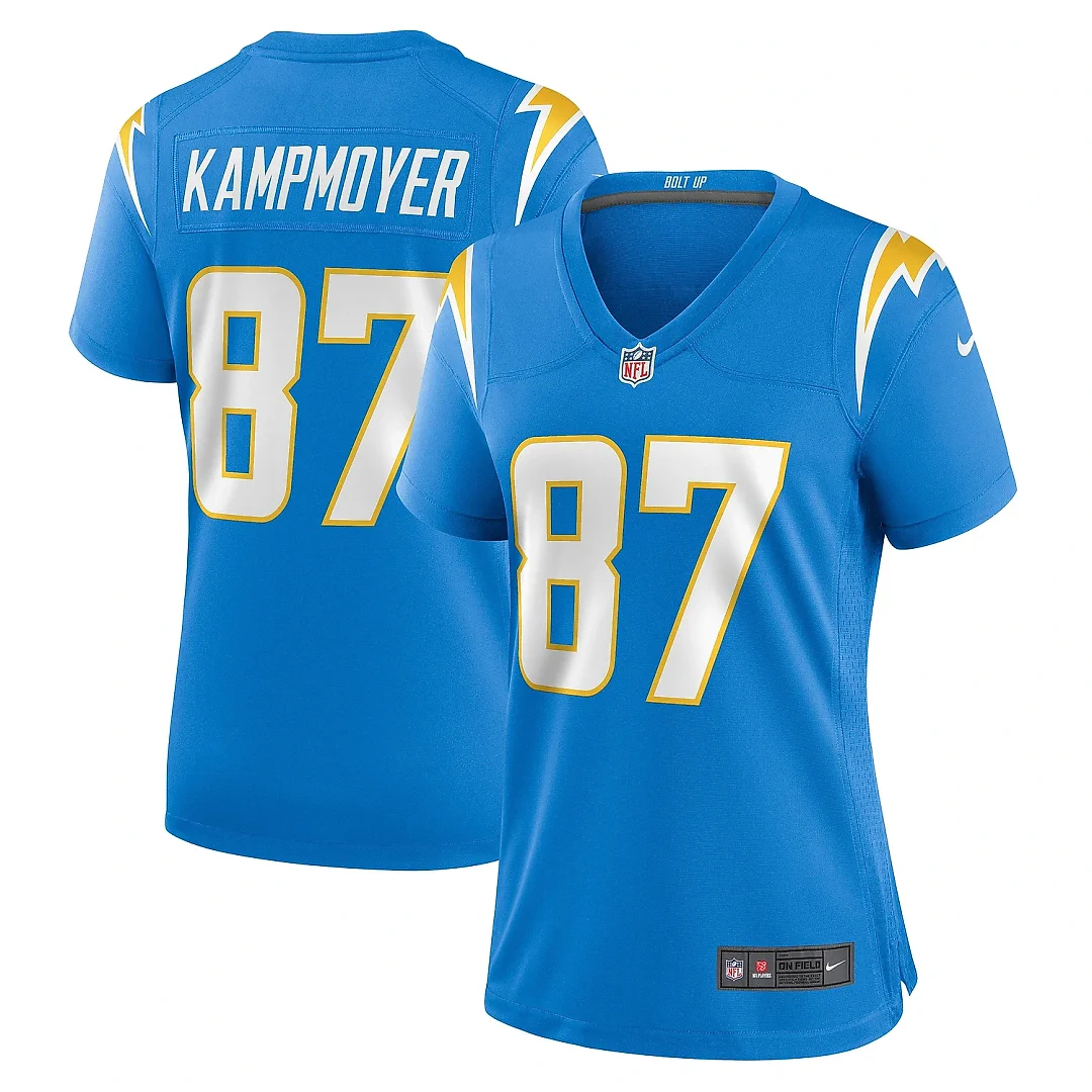 Zennovawear Women's Los Angeles Chargers Hunter Kampmoyer Powder Blue Game Player Jersey