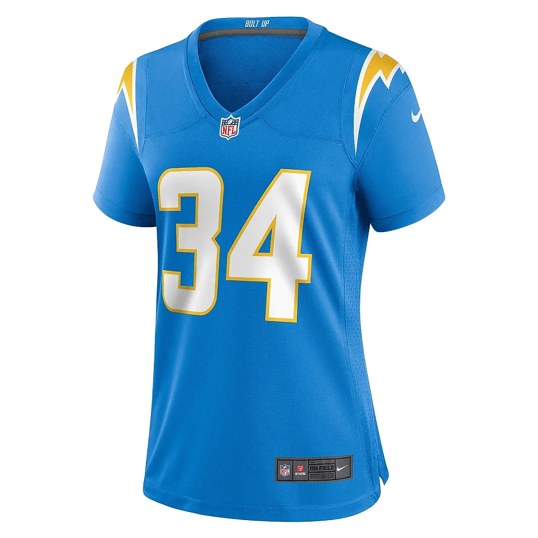 Zennovawear Women's Los Angeles Chargers Jaret Patterson Powder Blue Team Game Jersey