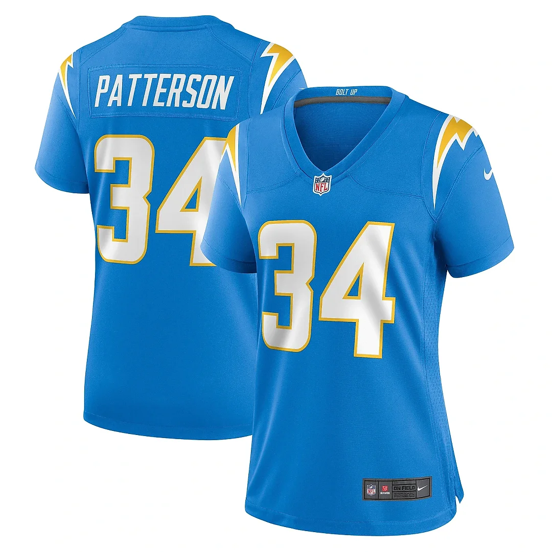 Zennovawear Women's Los Angeles Chargers Jaret Patterson Powder Blue Team Game Jersey
