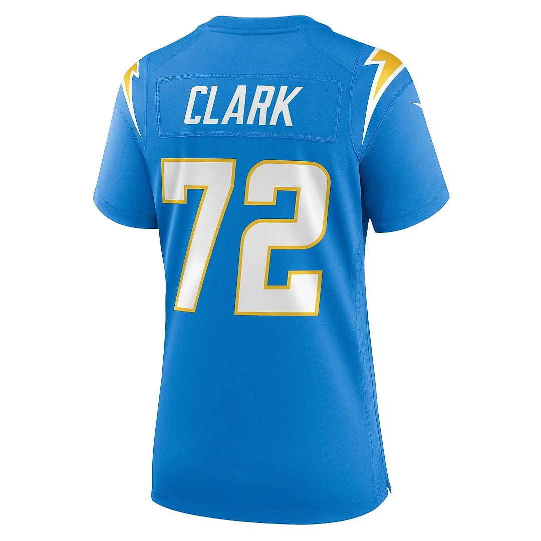 Zennovawear Women's Los Angeles Chargers Jerrod Clark Powder Blue Team Game Jersey