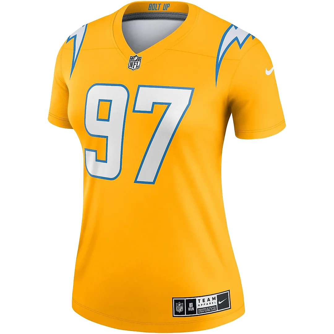 Zennovawear Women's Los Angeles Chargers Joey Bosa Gold Inverted Legend Player Performance Top