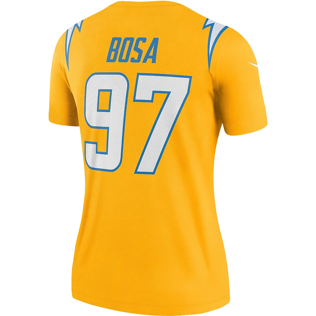 Zennovawear Women's Los Angeles Chargers Joey Bosa Gold Inverted Legend Player Performance Top