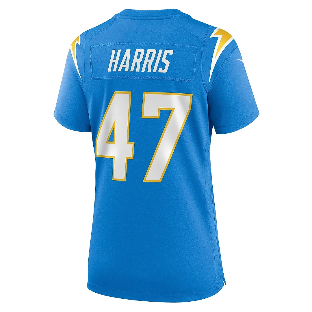 Zennovawear Women's Los Angeles Chargers Josh Harris Powder Blue Game Jersey