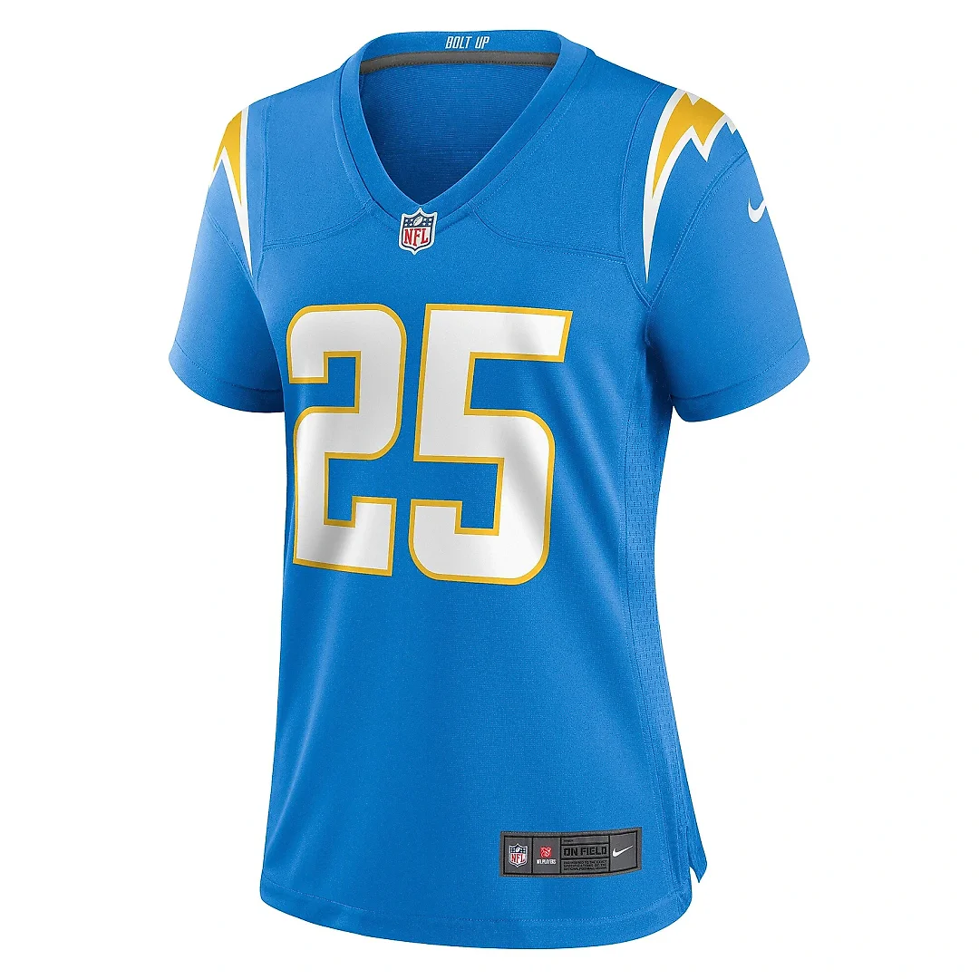 Zennovawear Women's Los Angeles Chargers Joshua Kelley Powder Blue Player Game Jersey