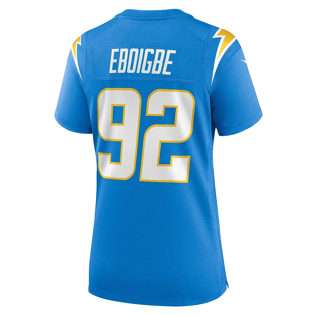 Zennovawear Women's Los Angeles Chargers Justin Eboigbe Powder Blue Game Jersey