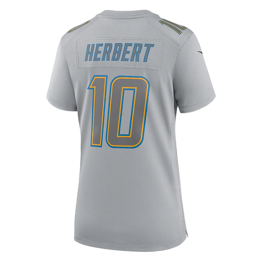 Zennovawear Women's Los Angeles Chargers Justin Herbert Gray Atmosphere Fashion Game Jersey