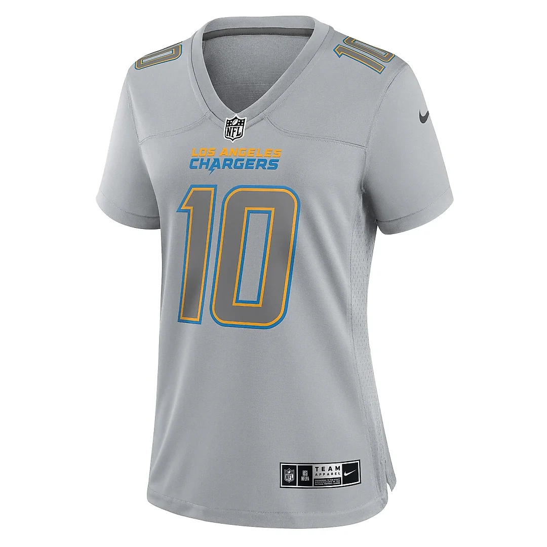 Zennovawear Women's Los Angeles Chargers Justin Herbert Gray Atmosphere Fashion Game Jersey