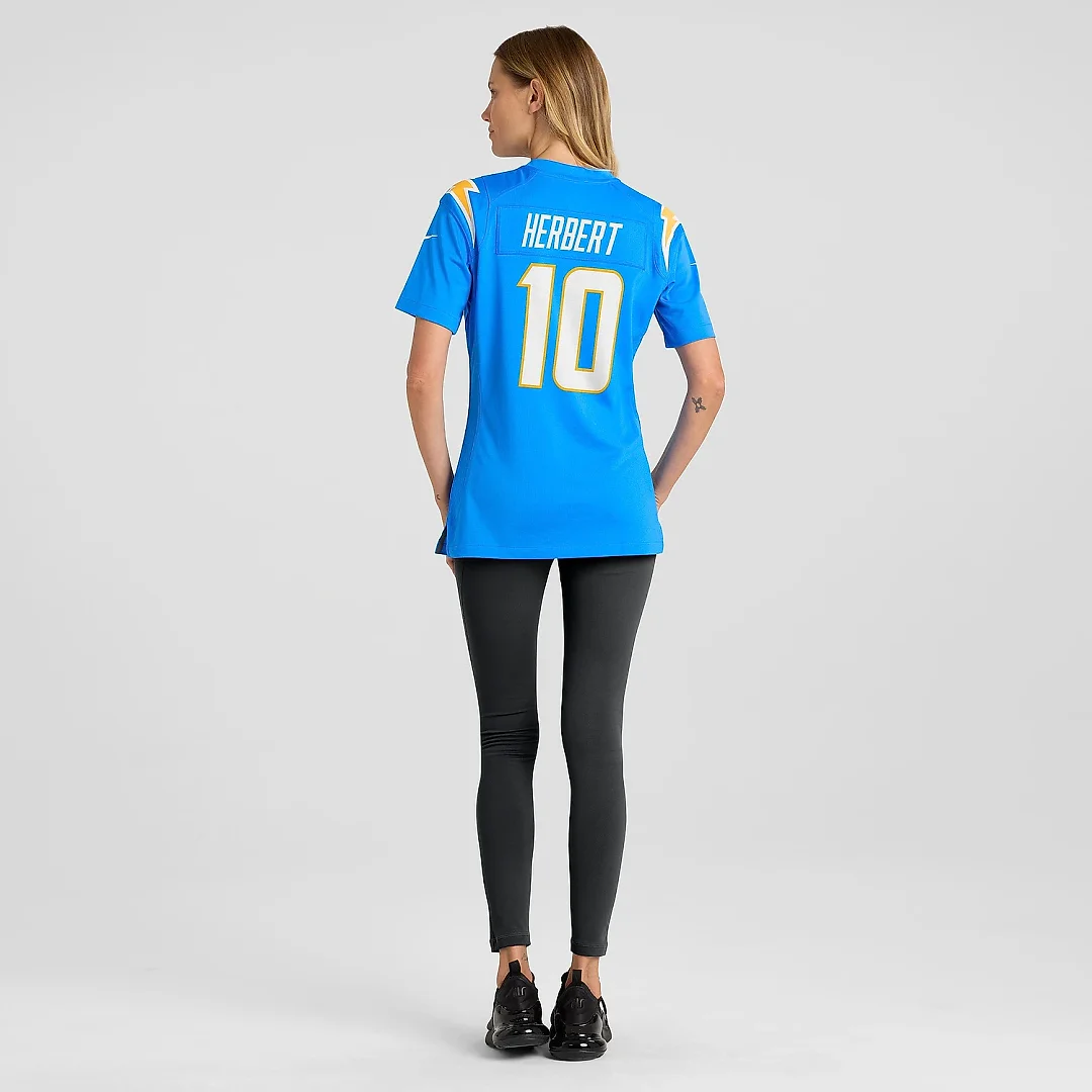 Zennovawear Women's Los Angeles Chargers Justin Herbert Powder Blue Game Jersey