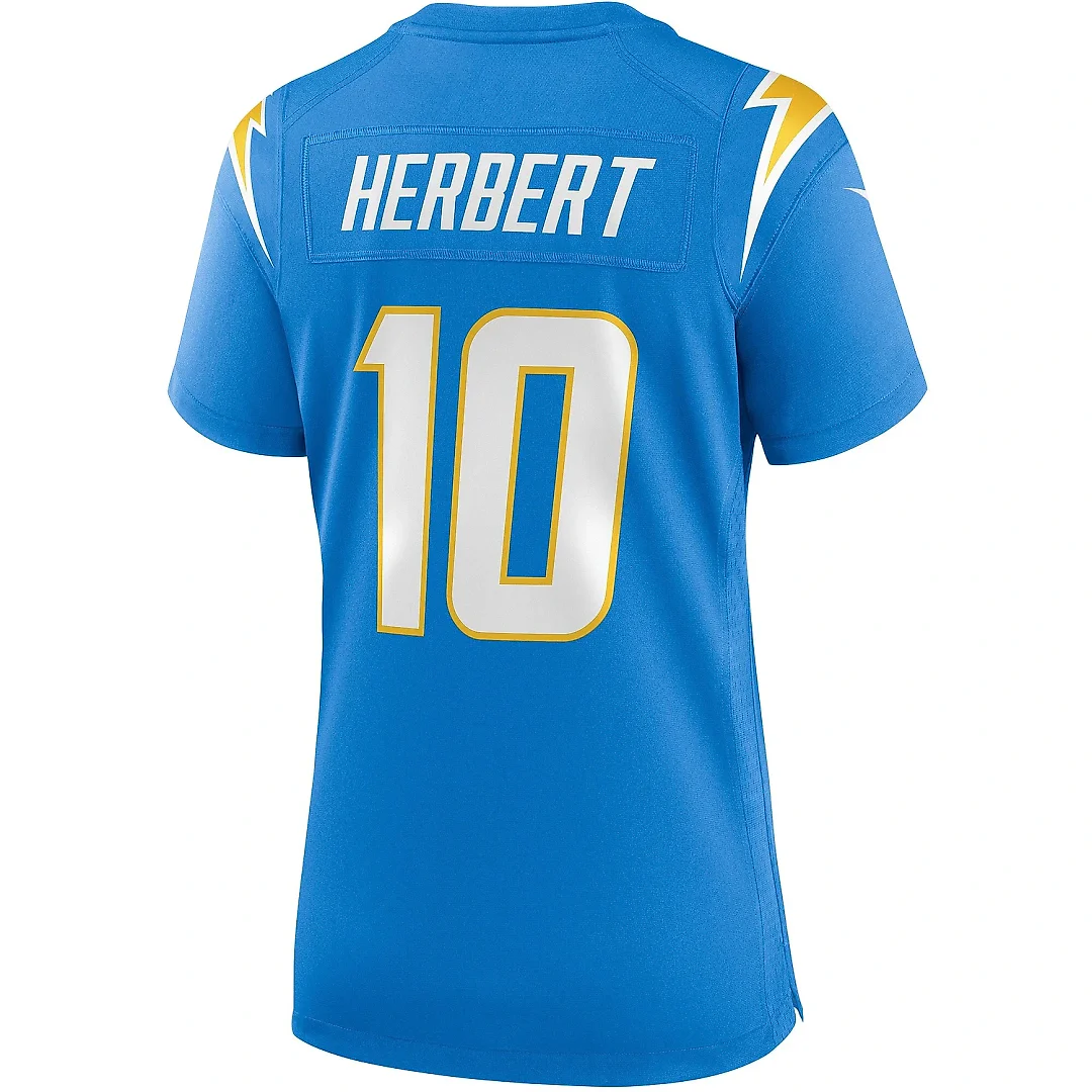 Zennovawear Women's Los Angeles Chargers Justin Herbert Powder Blue Game Jersey