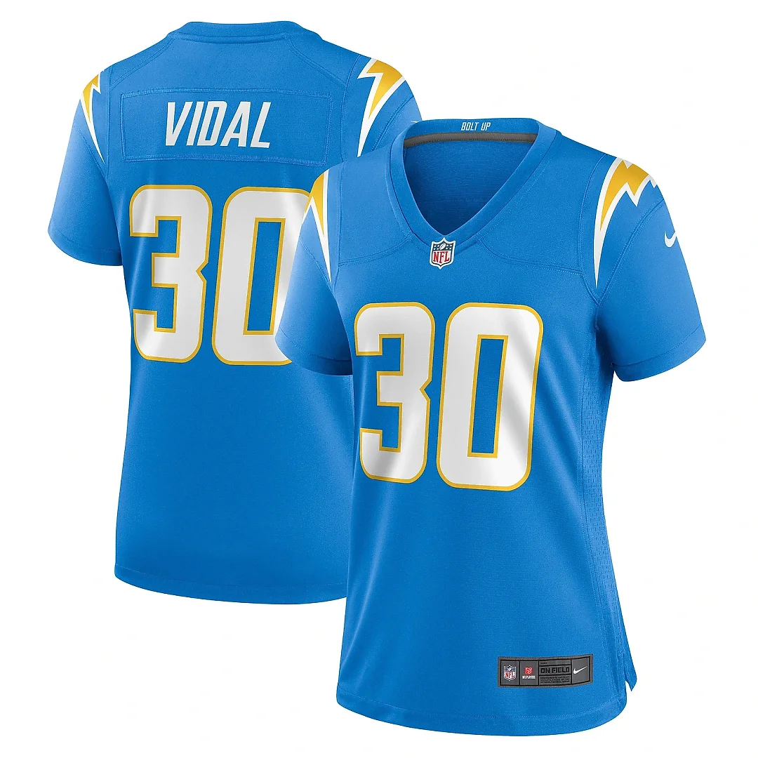 Zennovawear Women's Los Angeles Chargers Kimani Vidal Powder Blue Game Jersey