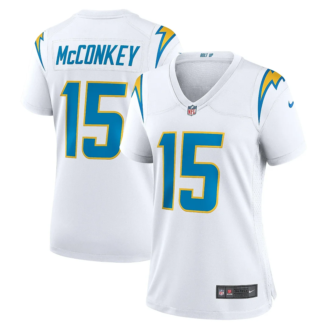 Zennovawear Women's Los Angeles Chargers Ladd McConkey White Game Jersey