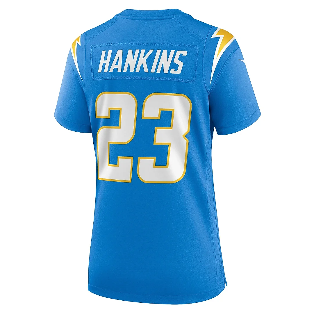 Zennovawear Women's Los Angeles Chargers Matt Hankins Powder Blue Team Game Jersey