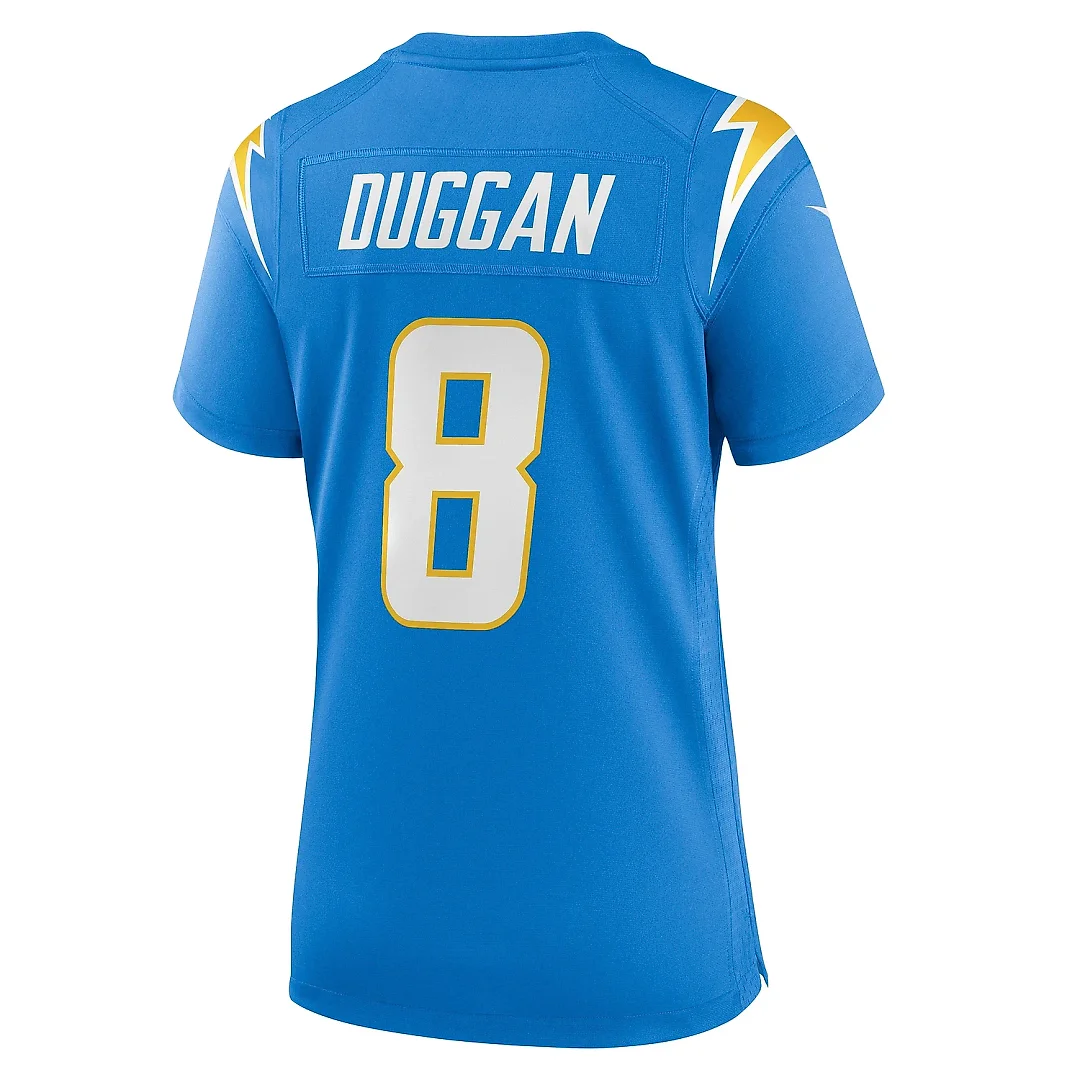 Zennovawear Women's Los Angeles Chargers Max Duggan Powder Blue Team Game Jersey