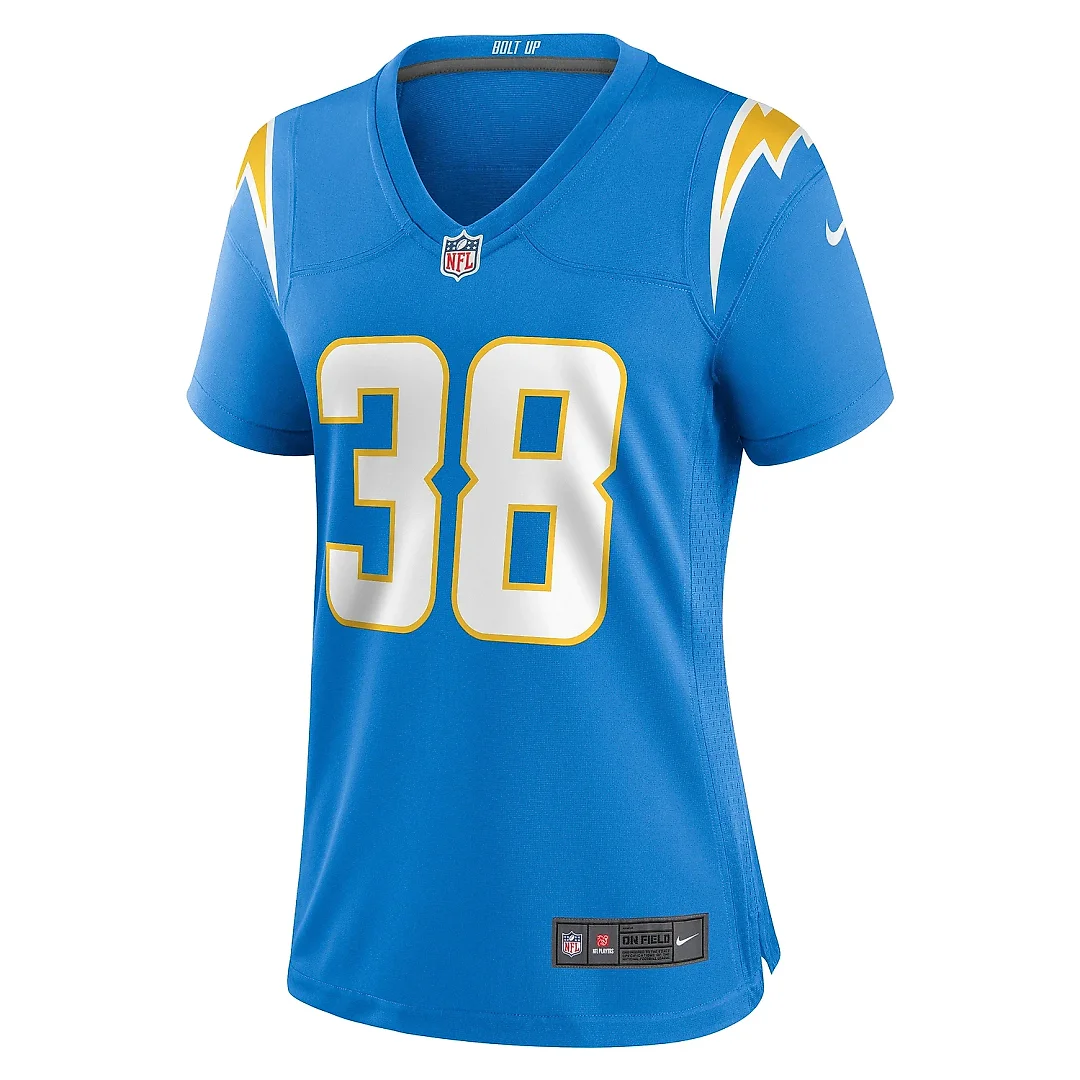 Zennovawear Women's Los Angeles Chargers Milton Wright Powder Blue Game Jersey