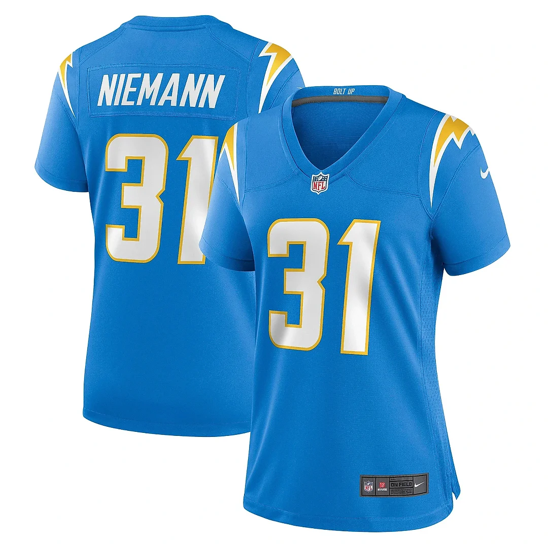Zennovawear Women's Los Angeles Chargers Nick Niemann Powder Blue Game Player Jersey