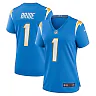 Zennovawear Women's Los Angeles Chargers Number 1 Bride Powder Blue Game Jersey