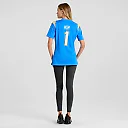 Zennovawear Women's Los Angeles Chargers Number 1 Mom Powder Blue Game Jersey