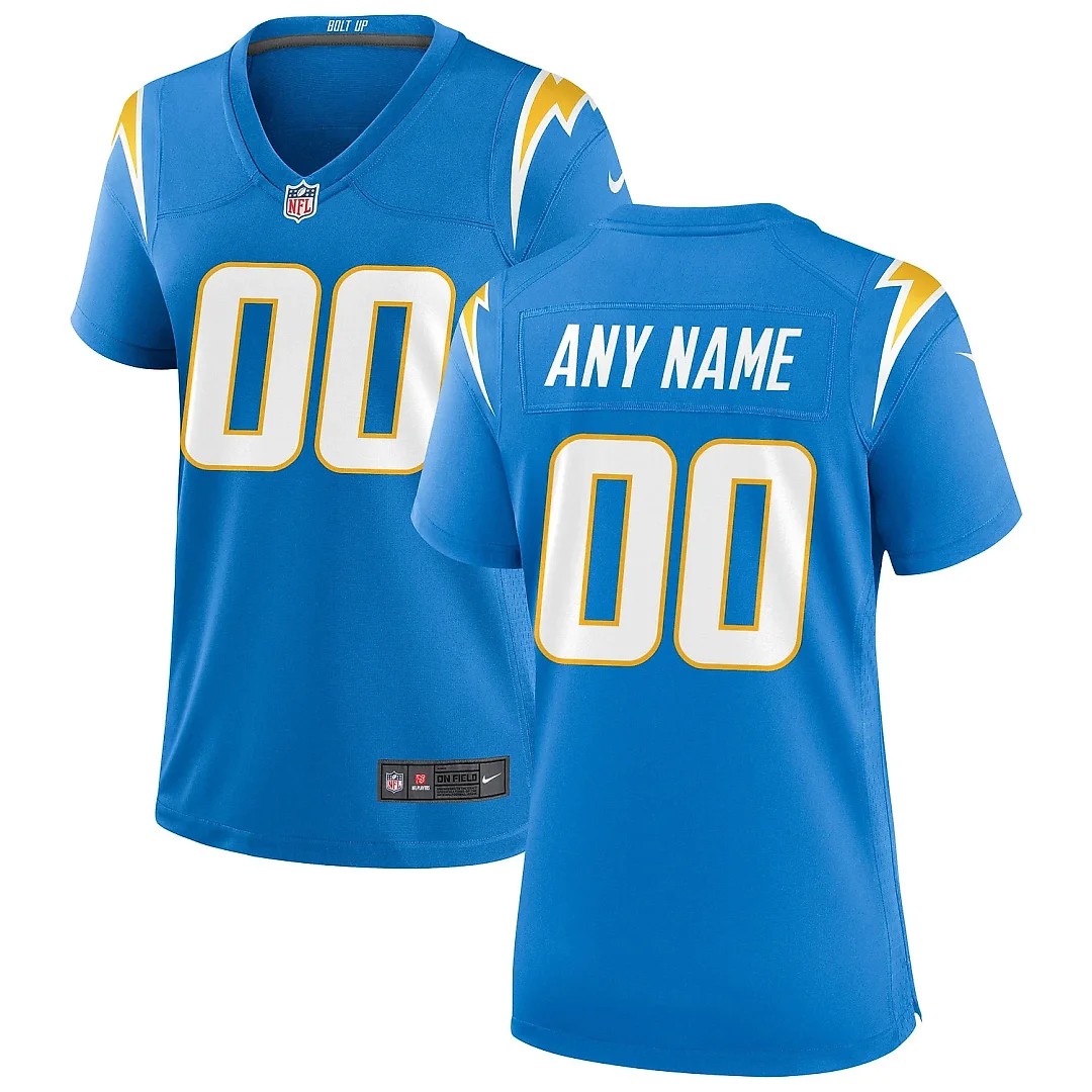 Zennovawear Women's Los Angeles Chargers Powder Blue Custom Game Jersey