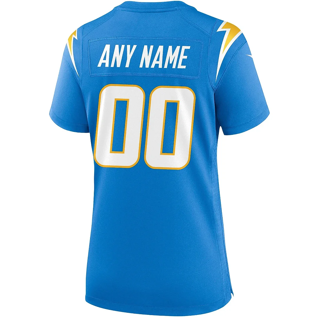 Zennovawear Women's Los Angeles Chargers Powder Blue Custom Game Jersey