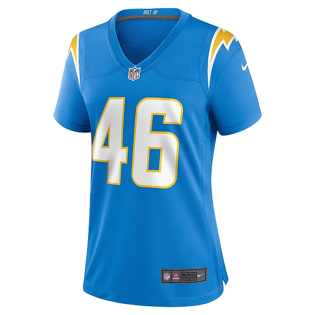 Zennovawear Women's Los Angeles Chargers Praise Olatoke Powder Blue Team Game Jersey