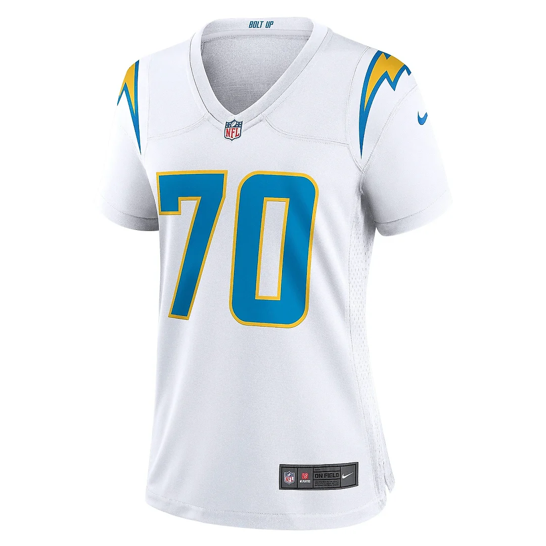 Zennovawear Women's Los Angeles Chargers Rashawn Slater White Game Jersey