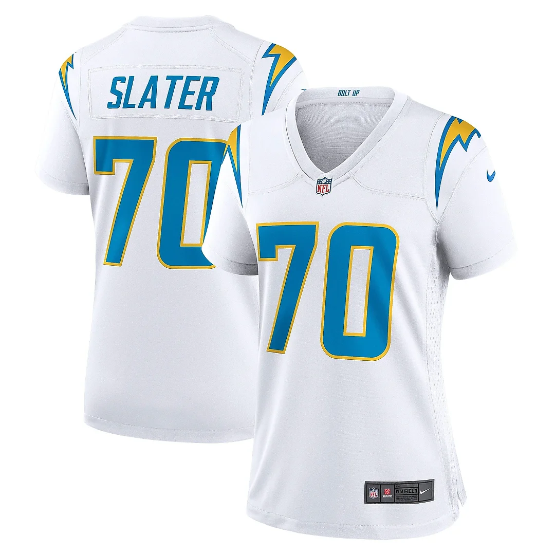 Zennovawear Women's Los Angeles Chargers Rashawn Slater White Game Jersey