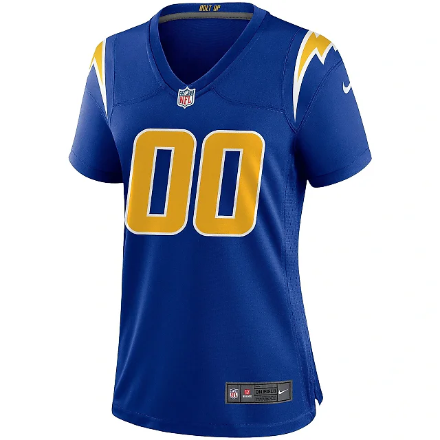 Zennovawear Women's Los Angeles Chargers Royal Alternate Custom Game Jersey