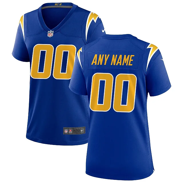 Zennovawear Women's Los Angeles Chargers Royal Alternate Custom Game Jersey