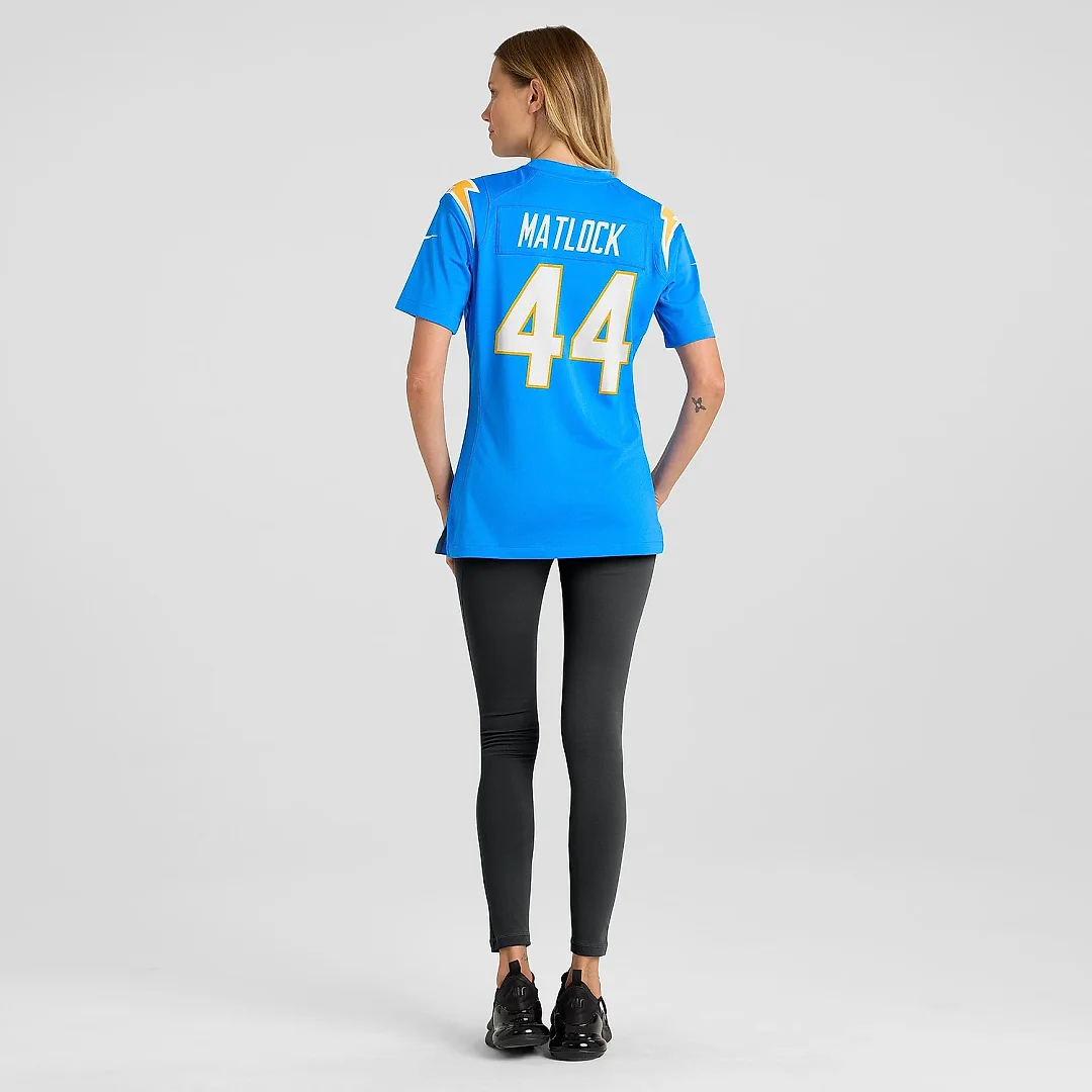 Zennovawear Women's Los Angeles Chargers Scott Matlock Powder Blue Game Jersey
