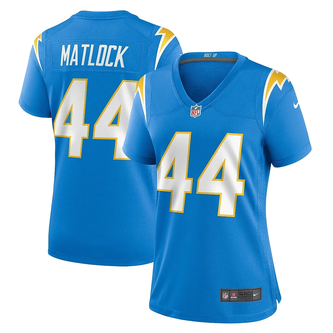 Zennovawear Women's Los Angeles Chargers Scott Matlock Powder Blue Game Jersey