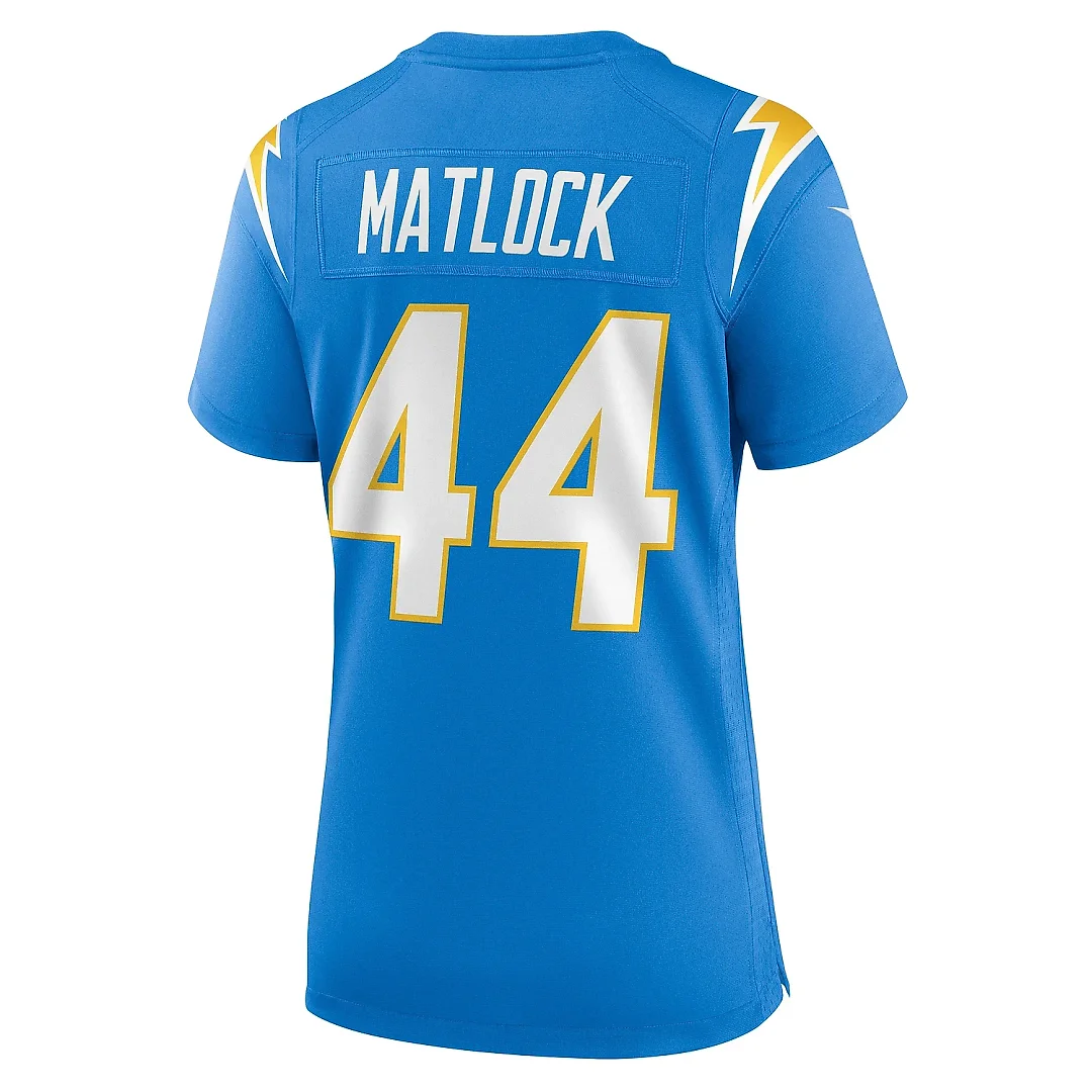 Zennovawear Women's Los Angeles Chargers Scott Matlock Powder Blue Game Jersey
