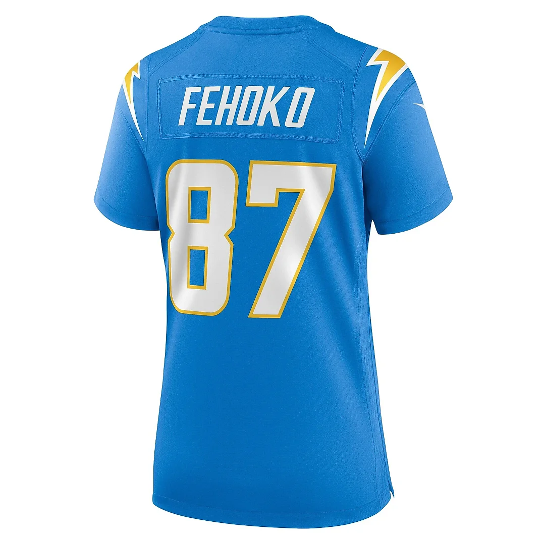 Zennovawear Women's Los Angeles Chargers Simi Fehoko Powder Blue Game Jersey
