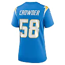 Zennovawear Women's Los Angeles Chargers Tae Crowder Powder Blue Team Game Jersey