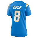 Zennovawear Women's Los Angeles Chargers Taylor Heinicke Powder Blue Game Jersey