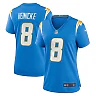 Zennovawear Women's Los Angeles Chargers Taylor Heinicke Powder Blue Game Jersey
