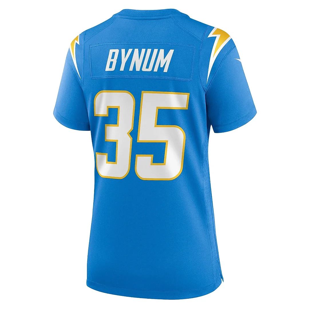 Zennovawear Women's Los Angeles Chargers Terrell Bynum Powder Blue Team Game Jersey