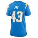 Zennovawear Women's Los Angeles Chargers Troy Dye Powder Blue Game Jersey