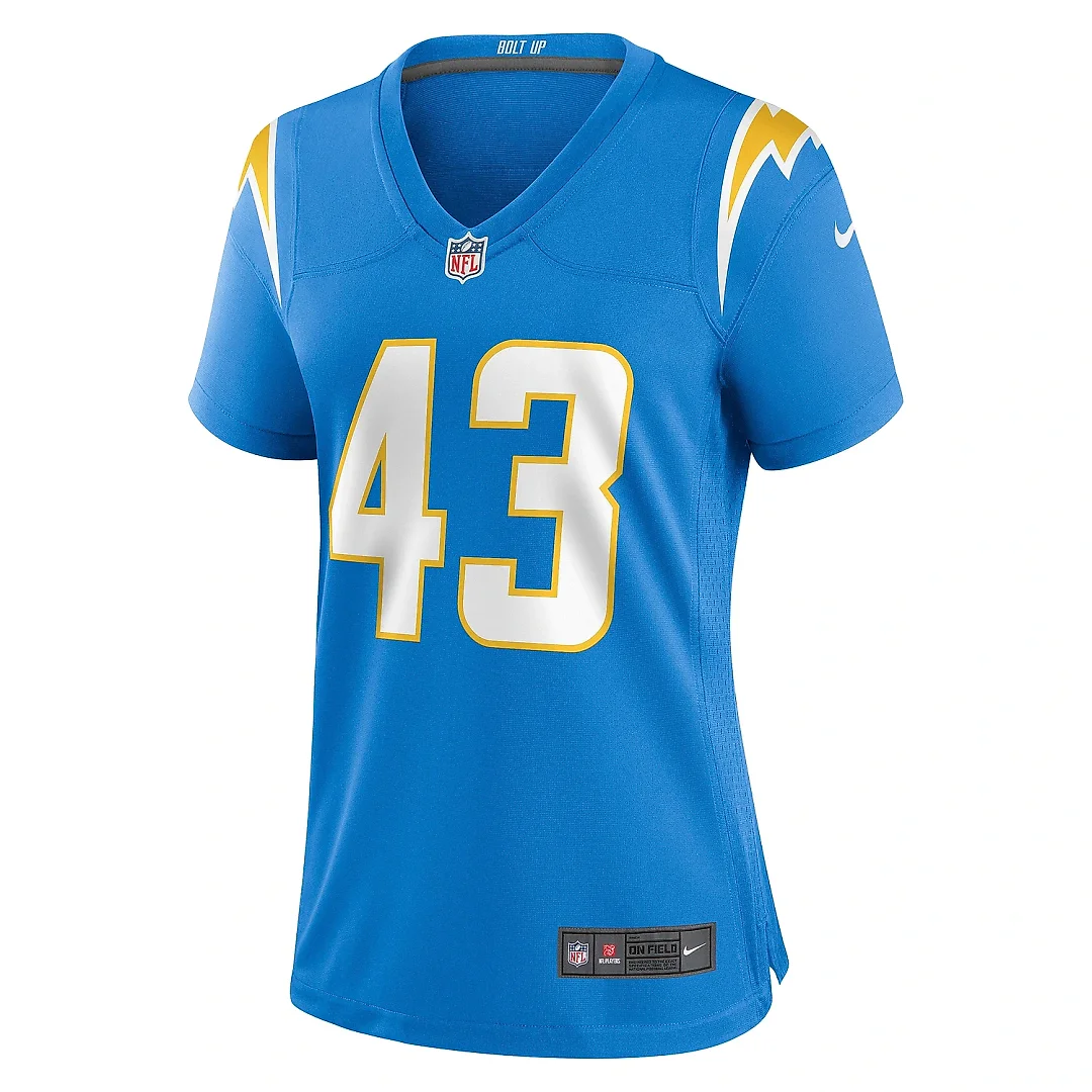Zennovawear Women's Los Angeles Chargers Troy Dye Powder Blue Game Jersey