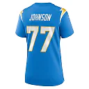 Zennovawear Women's Los Angeles Chargers Zion Johnson Powder Blue Player Game Jersey