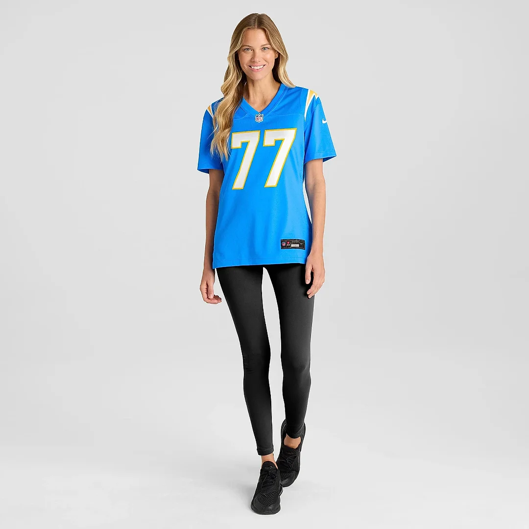 Zennovawear Women's Los Angeles Chargers Zion Johnson Powder Blue Player Game Jersey