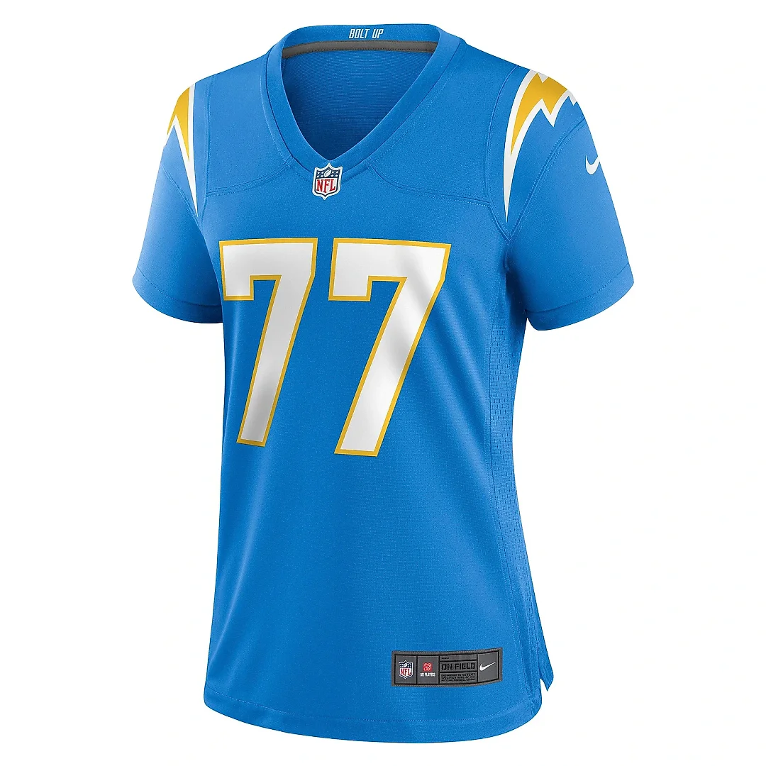 Zennovawear Women's Los Angeles Chargers Zion Johnson Powder Blue Player Game Jersey