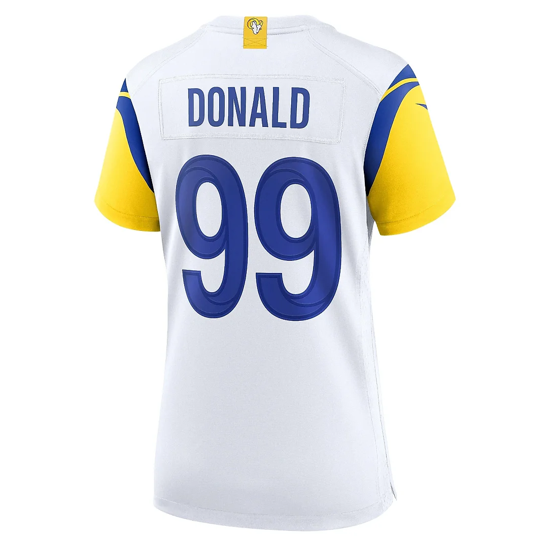 Zennovawear Women's Los Angeles Rams Aaron Donald White Alternate Game Jersey